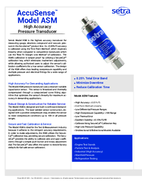 Thumbnail of document Data Sheet - ASM High Accuracy Pressure Transducer